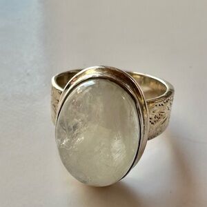 Silver Moonstone Women's Ring
